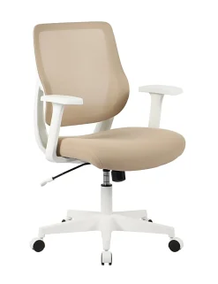 Realspace® Sensi Mesh/Fabric Low-Back Task Chair, Oatmeal/White, BIFMA Compliant