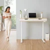 Realspace® Smart Electric 48"W Height-Adjustable Standing Desk, White/Natural