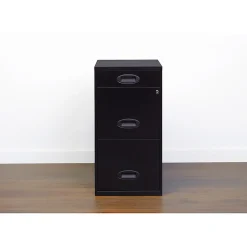 Realspace SOHO® 18"D 3-Drawer Organizer Vertical Letter-Size File Cabinet, Black