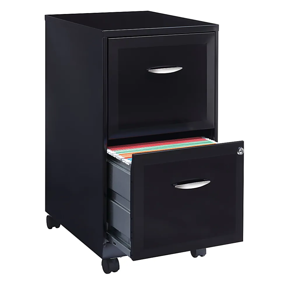 Realspace SOHO® 18"D Vertical 2-Drawer Mobile File Cabinet, Black