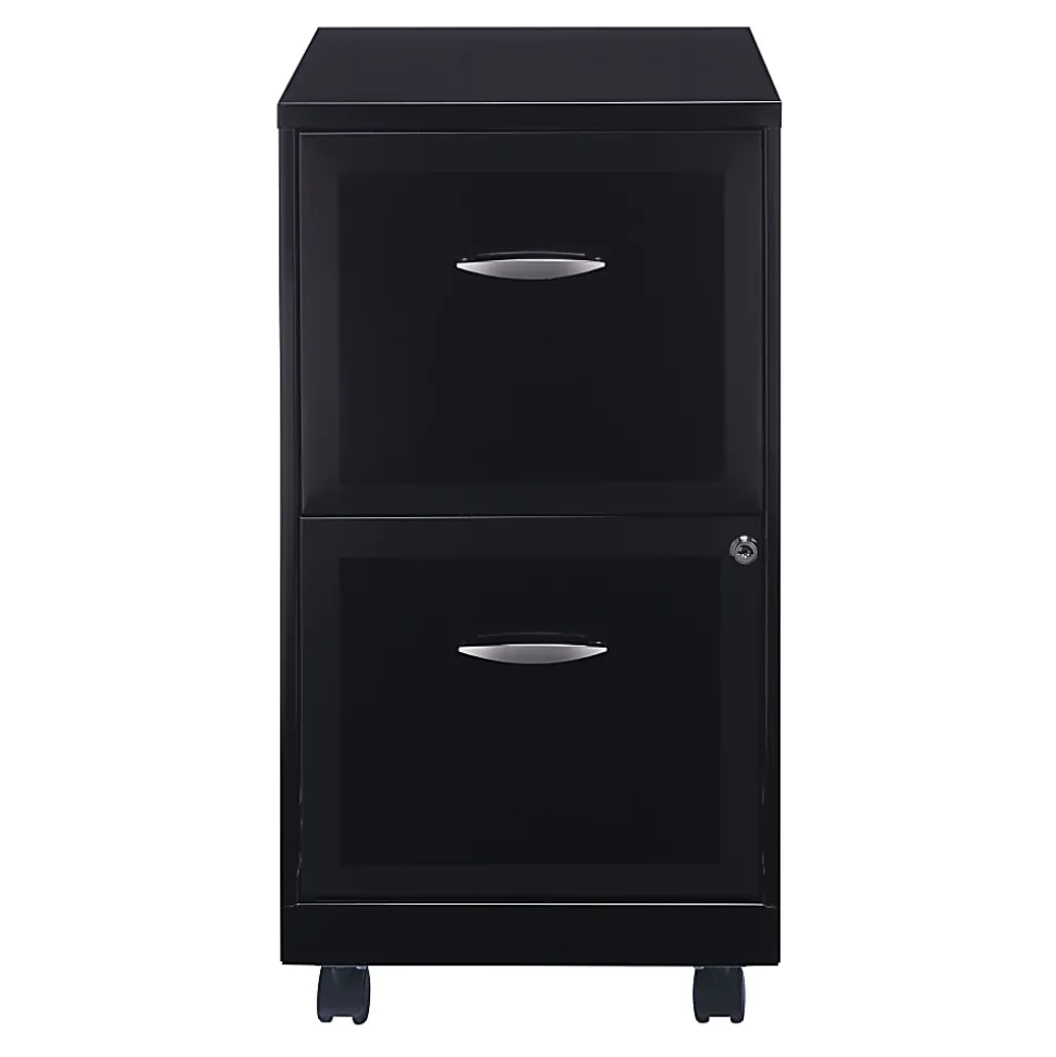 Realspace SOHO® 18"D Vertical 2-Drawer Mobile File Cabinet, Black