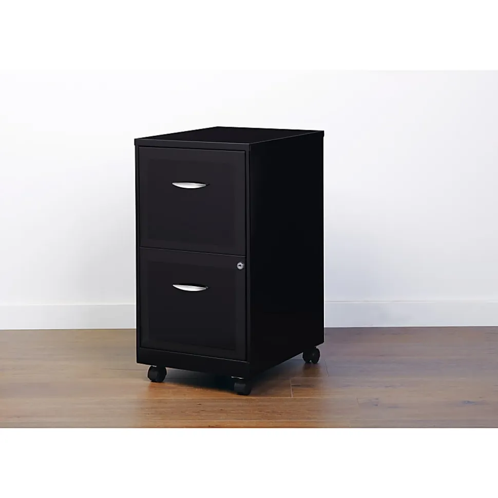 Realspace SOHO® 18"D Vertical 2-Drawer Mobile File Cabinet, Black