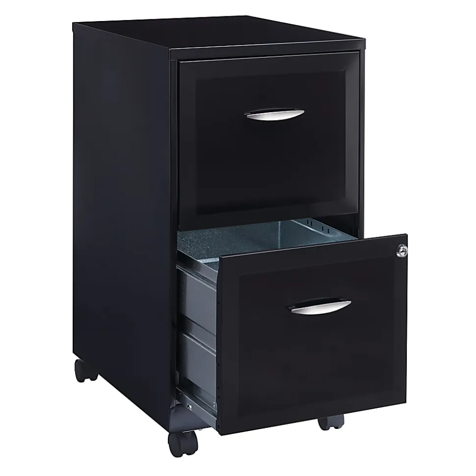 Realspace SOHO® 18"D Vertical 2-Drawer Mobile File Cabinet, Black