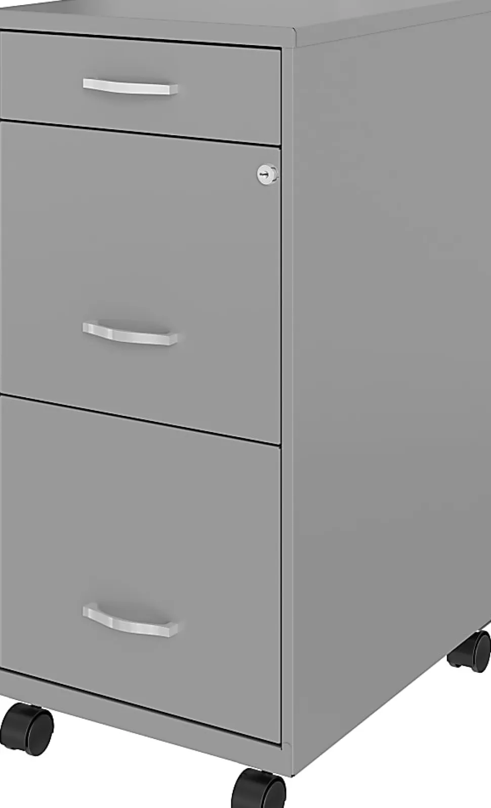 Realspace SOHO® Organizer 18"D Vertical 3-Drawer Mobile File Cabinet, Silver