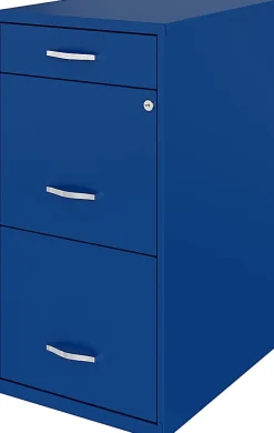 Realspace SOHO® Organizer 18"D Vertical 3-Drawer File Cabinet, Blue