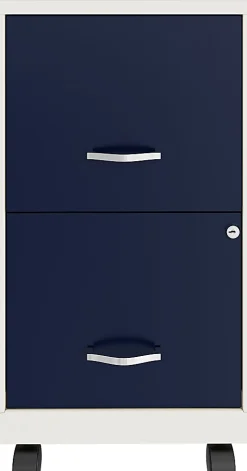 Realspace SOHO® Smart 18"D Vertical 2-Drawer Mobile File Cabinet, White/Navy