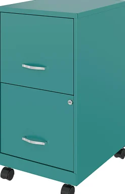 Realspace SOHO® Smart 18"D Vertical 2-Drawer Mobile File Cabinet, Teal, 25106