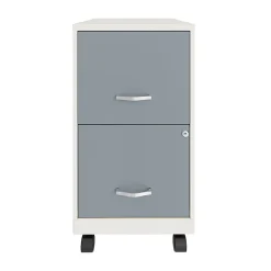 Realspace SOHO® Smart 18"D Vertical 2-Drawer Mobile File Cabinet, White/Platinum
