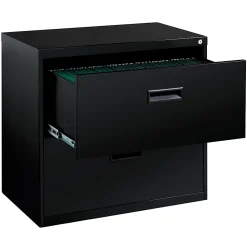 Realspace SOHO® 30"W x 17-5/8"D Lateral 2-Drawer File Cabinet, Black