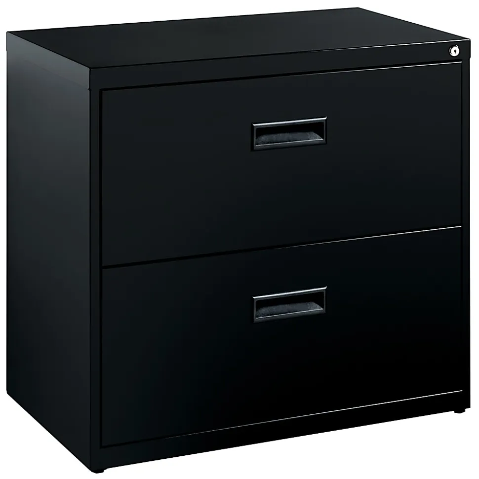 Realspace SOHO® 30"W x 17-5/8"D Lateral 2-Drawer File Cabinet, Black