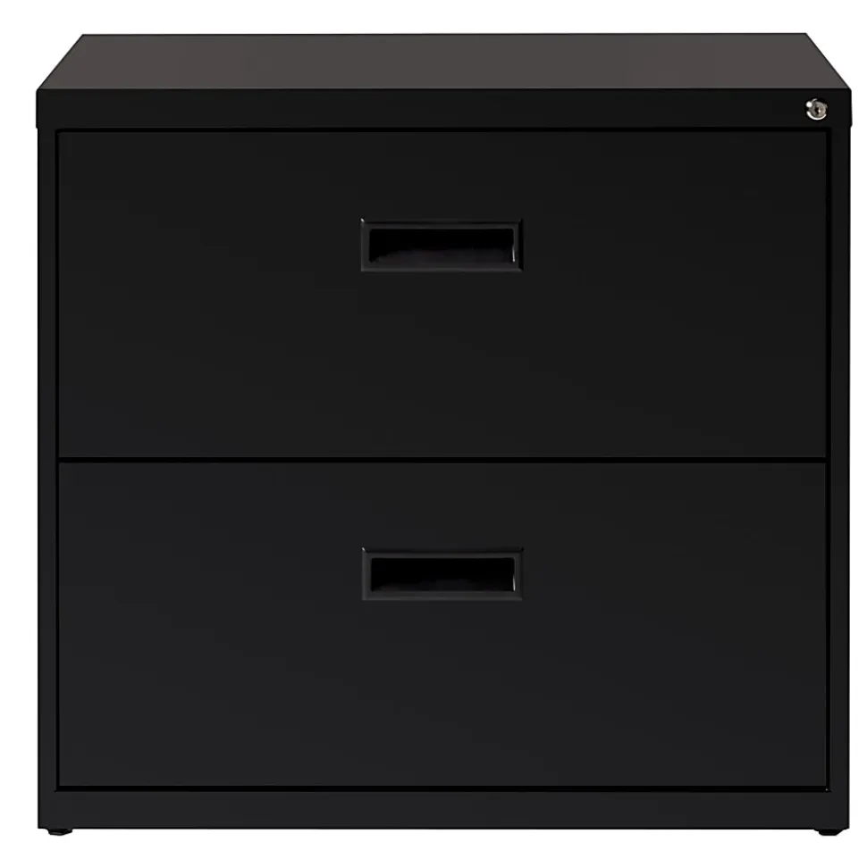 Realspace SOHO® 30"W x 17-5/8"D Lateral 2-Drawer File Cabinet, Black
