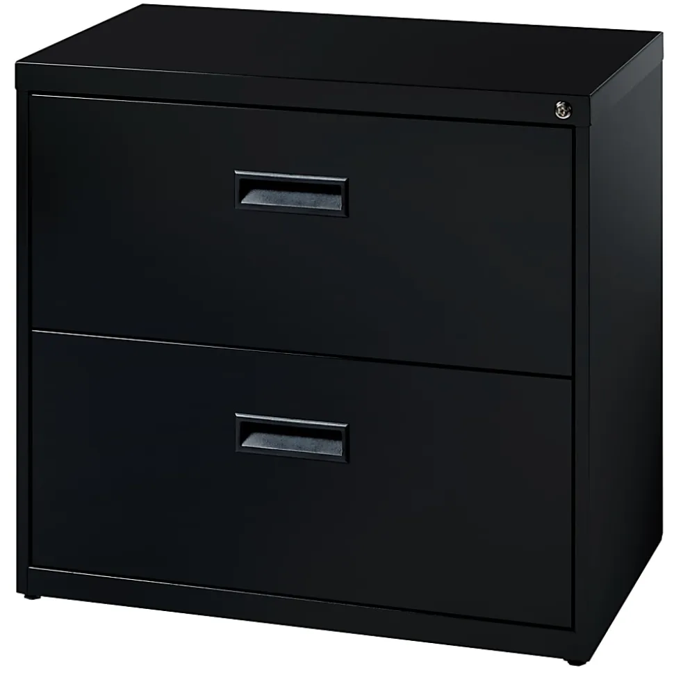 Realspace SOHO® 30"W x 17-5/8"D Lateral 2-Drawer File Cabinet, Black