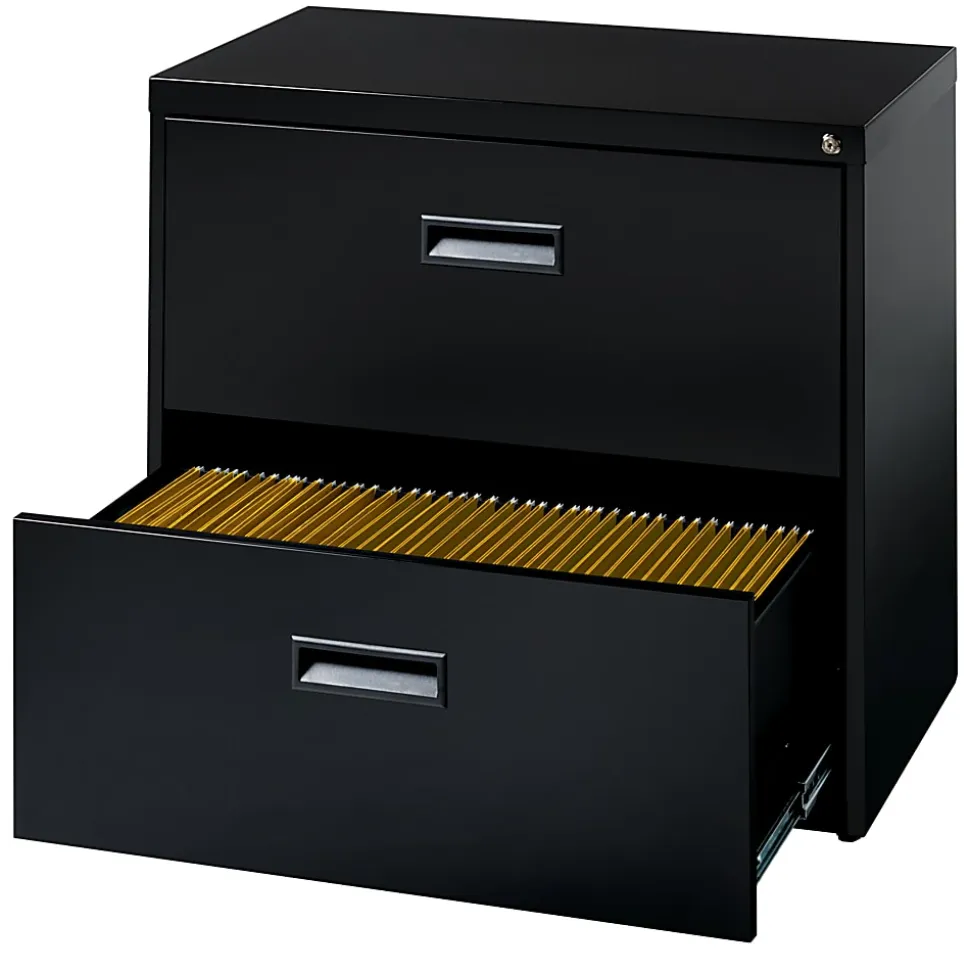 Realspace SOHO® 30"W x 17-5/8"D Lateral 2-Drawer File Cabinet, Black