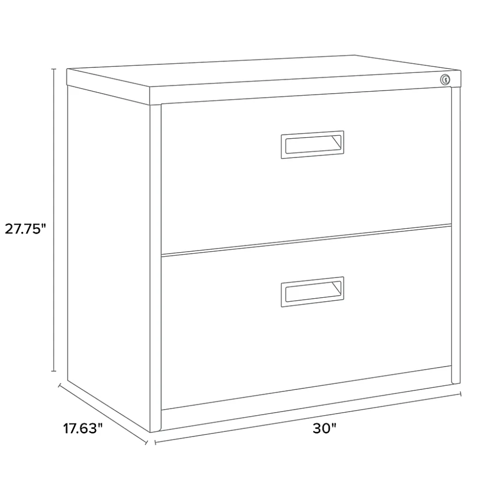 Realspace SOHO® 30"W x 17-5/8"D Lateral 2-Drawer File Cabinet, Putty