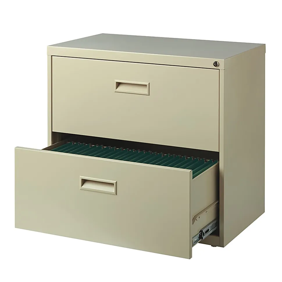 Realspace SOHO® 30"W x 17-5/8"D Lateral 2-Drawer File Cabinet, Putty