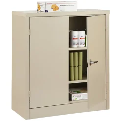 Realspace® Steel Storage Cabinet, 3 Shelves, 42"H x 36"W x 18"D, Putty