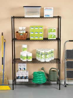 Realspace® Steel Wire Shelving, 4-Shelves, 72