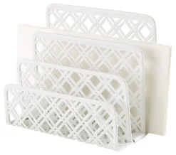 Realspace® Streya Cut-Metal Letter Sorter, 5-1/2"H x 6-7/8"W x 3-3/8"D, White