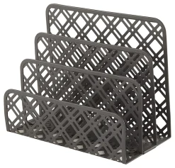 Realspace® Streya Cut-Metal Letter Sorter, 5-1/2"H x 6-7/8"W x 3-3/8"D, Gray