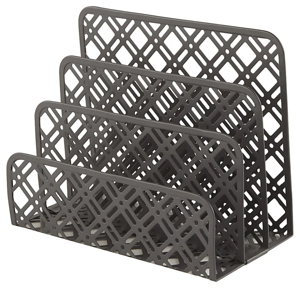 Realspace® Streya Cut-Metal Letter Sorter, 5-1/2"H x 6-7/8"W x 3-3/8"D, Gray