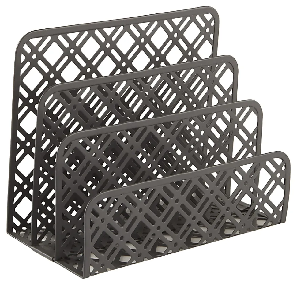 Realspace® Streya Cut-Metal Letter Sorter, 5-1/2"H x 6-7/8"W x 3-3/8"D, Gray