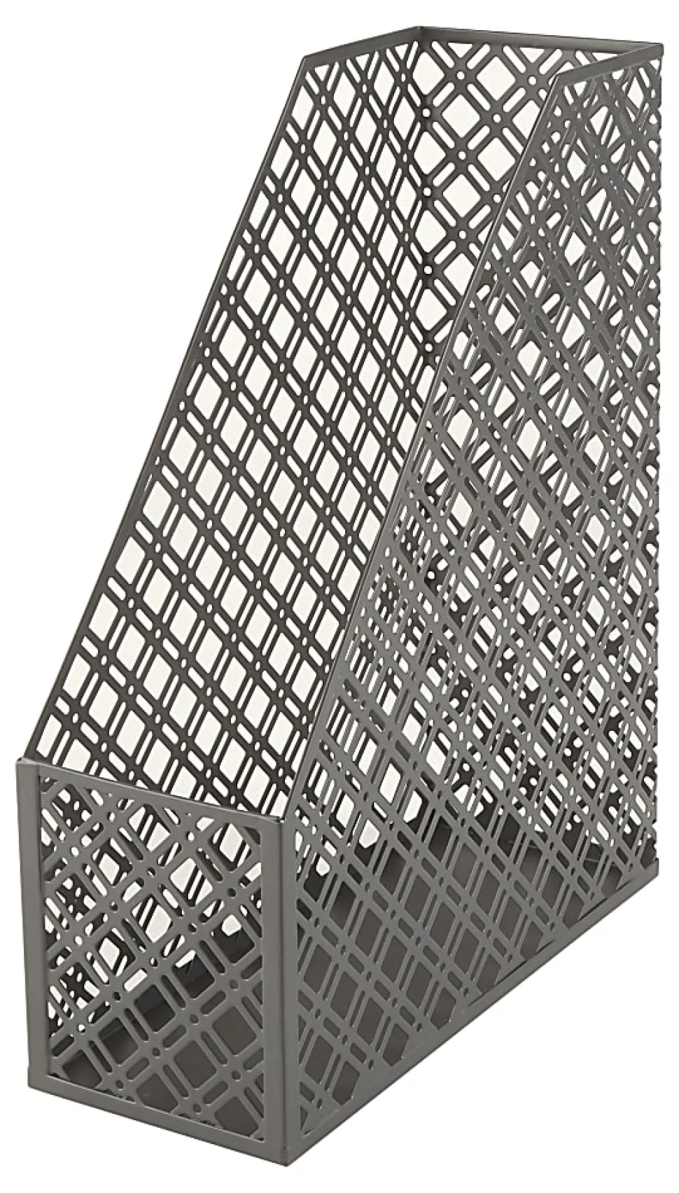 Realspace® Streya Cut-Metal Magazine File Holder, 12"H x 4"W x 9-7/8"D, Gray