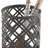 Realspace® Streya Cut-Metal Pen Cup, 4"H x 3-1/4"W x 3-1/4"D, Gray