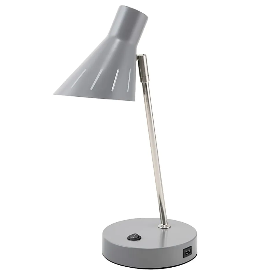 Realspace™ Tanji Desk Lamp, 16"H, Gray