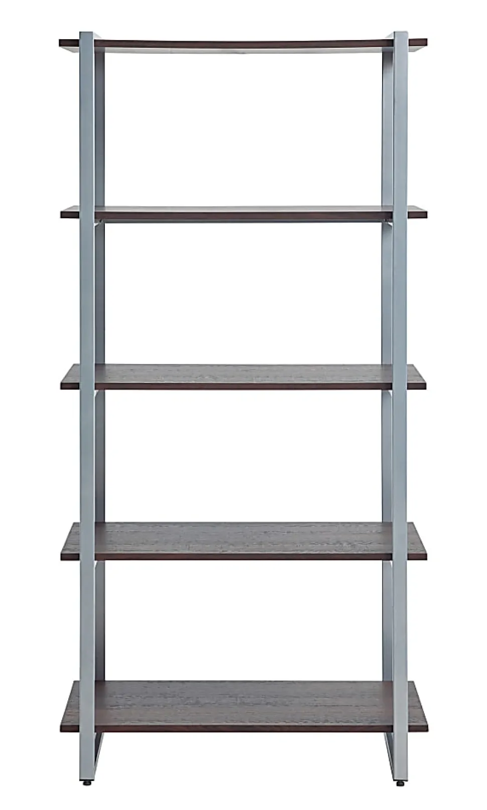 Realspace® Trezza 60"H 4-Shelf Bookcase, Warm Walnut