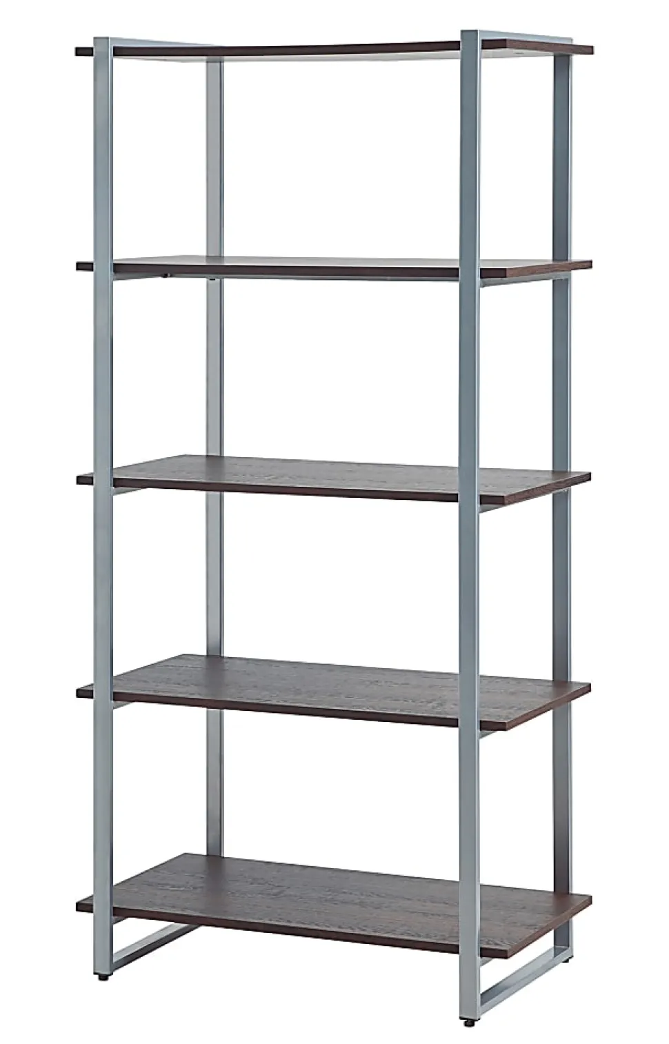Realspace® Trezza 60"H 4-Shelf Bookcase, Warm Walnut