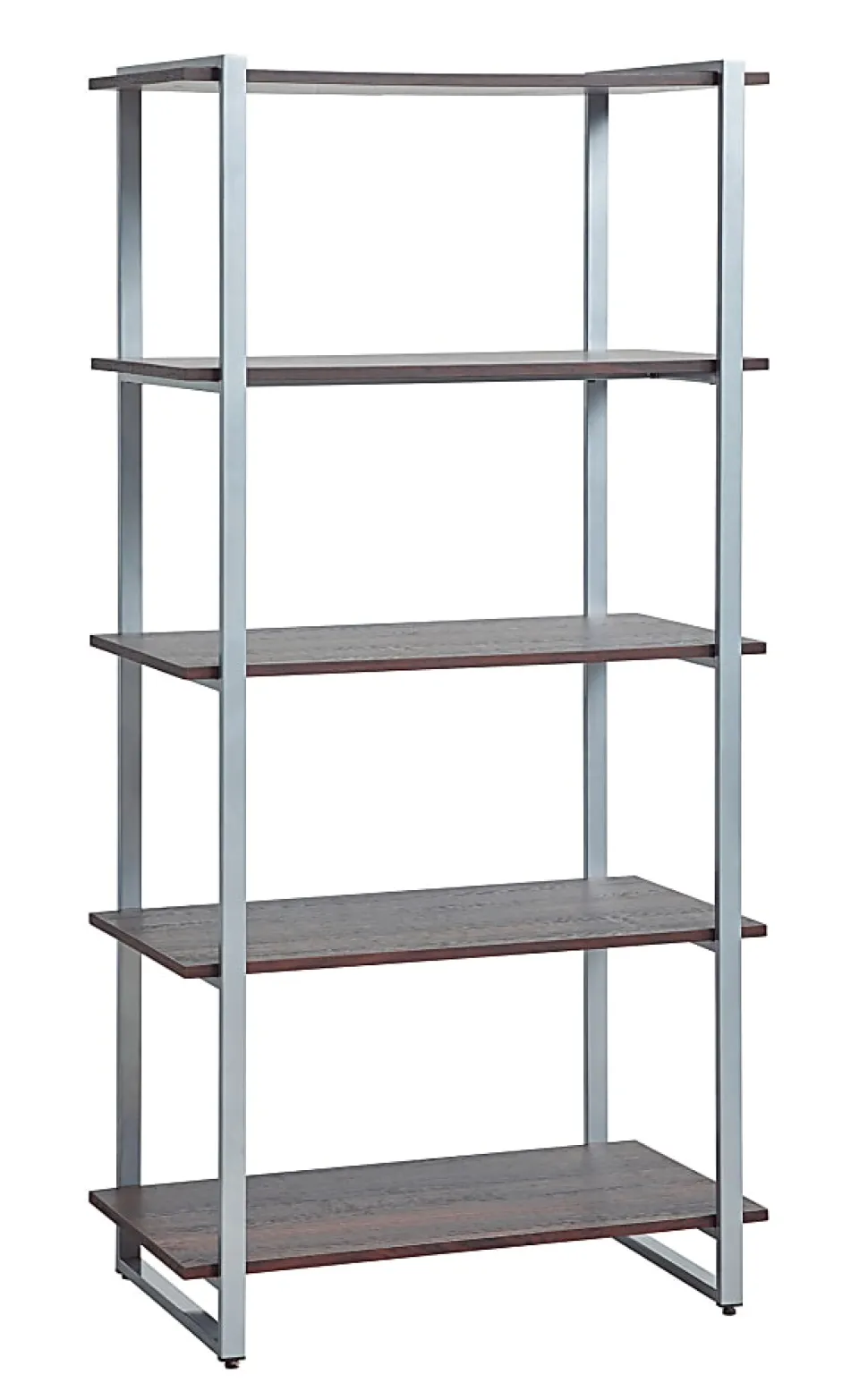 Realspace® Trezza 60"H 4-Shelf Bookcase, Warm Walnut