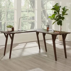 Realspace® Trezza 62"W L-Shaped Computer Desk, Warm Walnut
