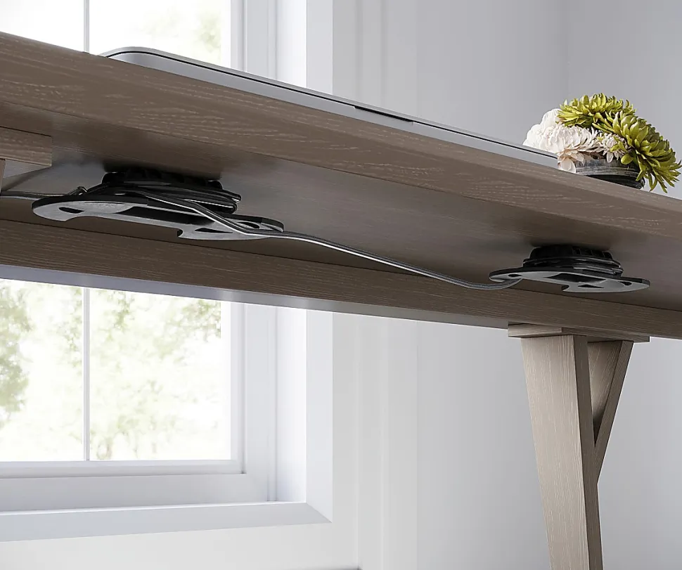 Realspace® Trezza 60"W Writing Desk, Light Oak