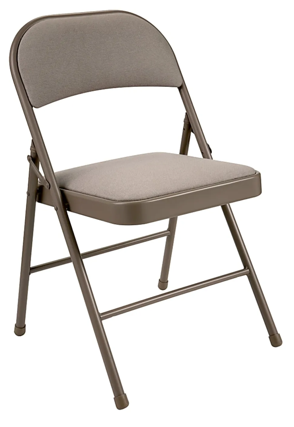 Realspace® Upholstered Padded Folding Chair, Tan