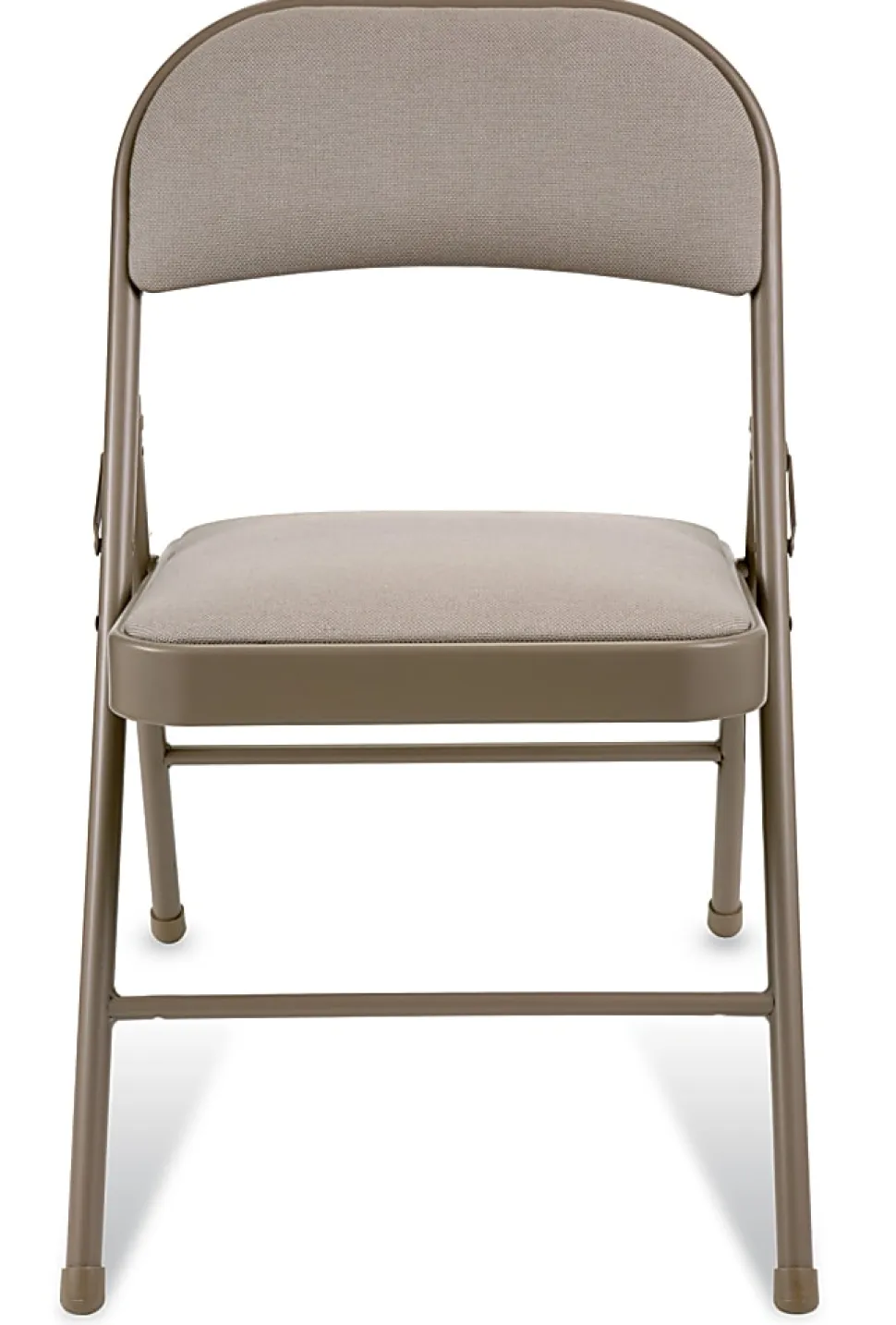 Realspace® Upholstered Padded Folding Chair, Tan