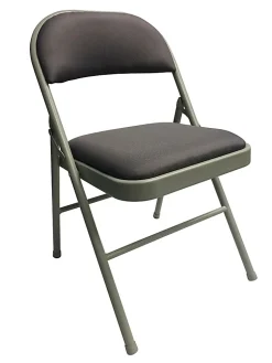 Realspace® Upholstered Padded Folding Chair, Gray