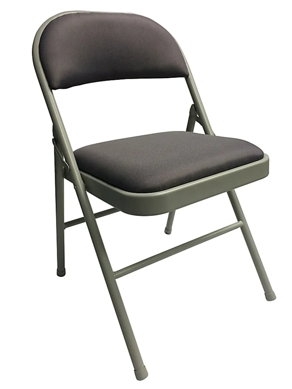 Realspace® Upholstered Padded Folding Chair, Gray