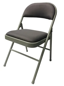 Realspace® Upholstered Padded Folding Chair, Gray