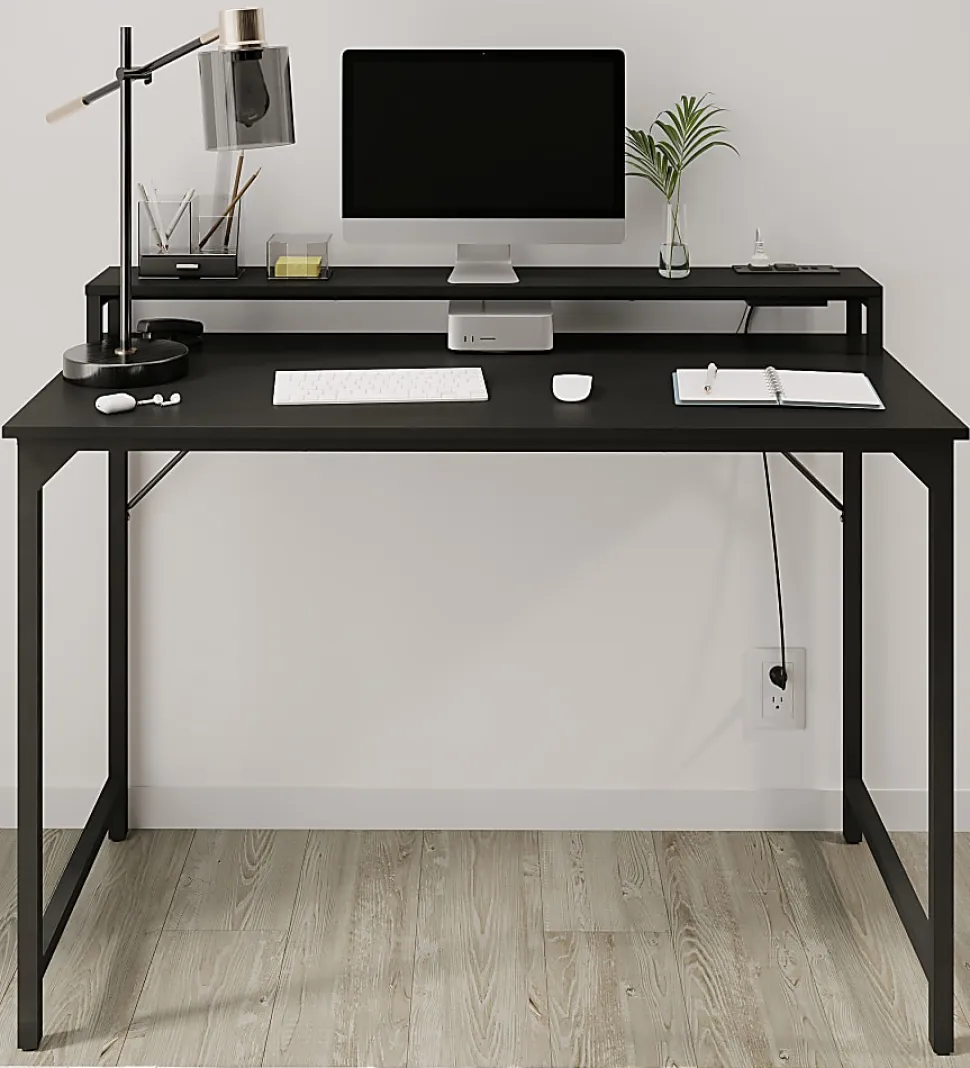 Realspace™ Veretti 23"H Modern Tilt-Arm Lamp, Adjustable, Smokey Gray Shade/Black Base