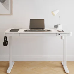 Realspace® 47” Vetra Electric Height-Adjustable Standing Desk, White, BIFMA Compliant