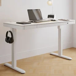 Realspace® 47” Vetra Electric Height-Adjustable Standing Desk, White, BIFMA Compliant