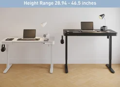 Realspace® 47” Vetra Electric Height-Adjustable Standing Desk, Black, BIFMA Compliant