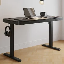 Realspace® 47” Vetra Electric Height-Adjustable Standing Desk, Black, BIFMA Compliant