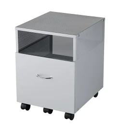 RealspaceĀ® Vista 20"D Metal Mobile File Storage Cart, Silver