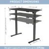 Realspace® 48”W Essential Electric Height Adjustable Standing Desk, Black