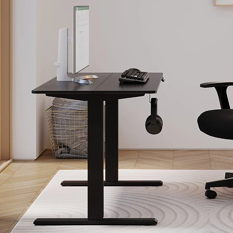 Realspace® 48”W Essential Electric Height Adjustable Standing Desk, Black