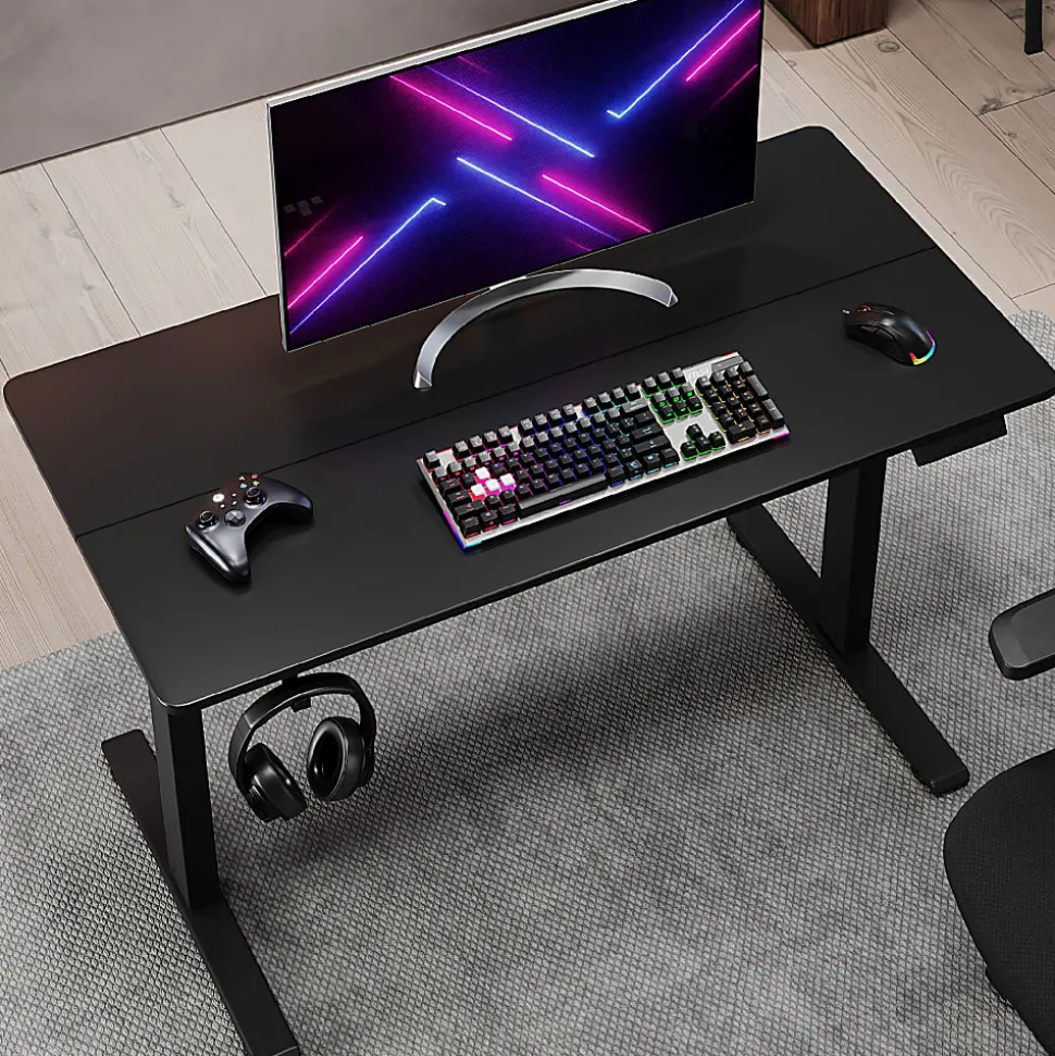 Realspace® 48”W Essential Electric Height Adjustable Standing Desk, Black