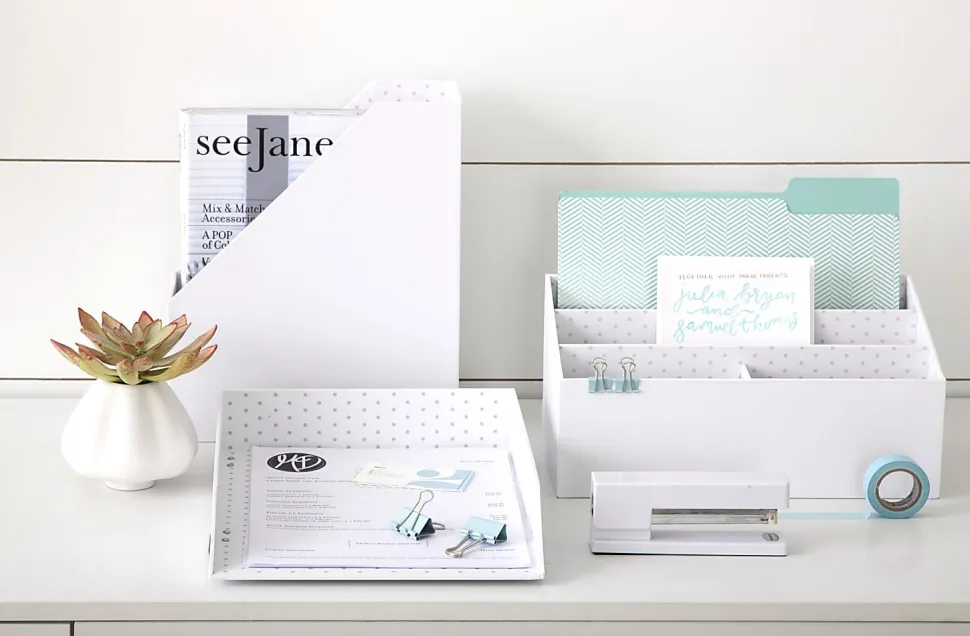 Realspace® White Dot Stacking Letter Tray