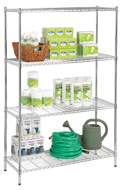 Realspace® Wire Shelving, 4-Shelves, 72