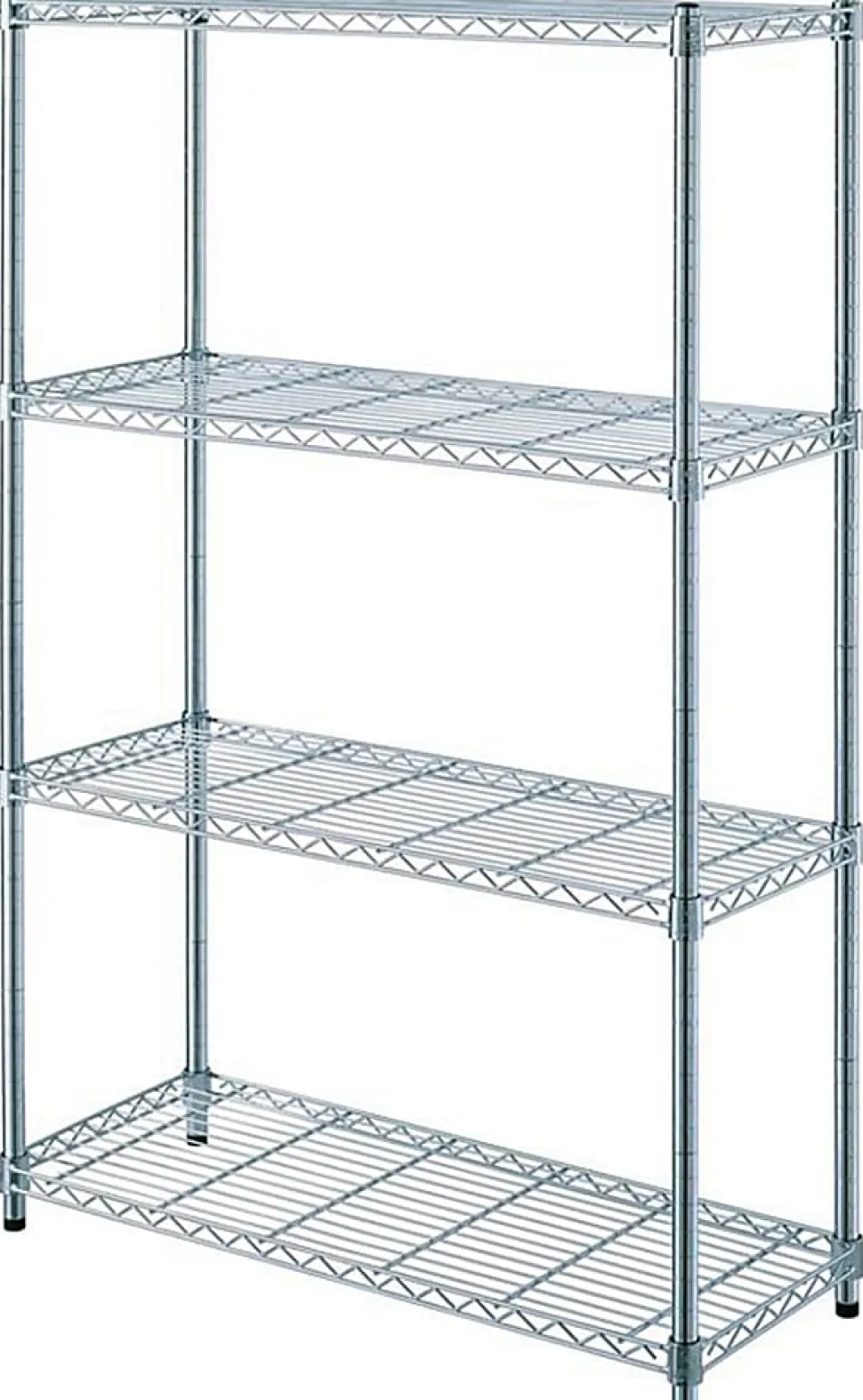 Realspace® Wire Shelving, 4-Shelves, 54"H x 36"W x 14"D, Chrome